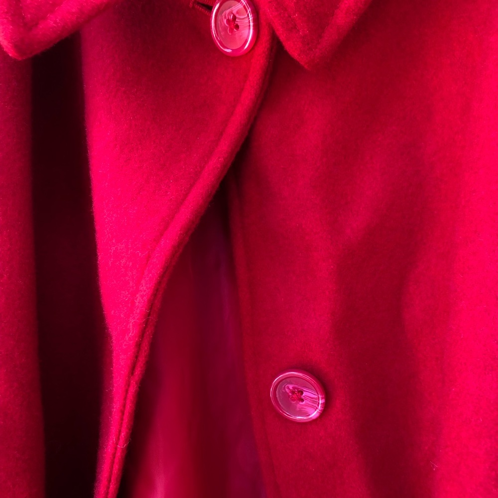 Vintage Wool Blend Coat In Red 34W - Picture 3 of 4